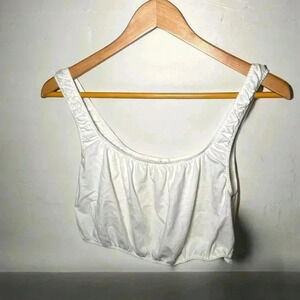 Wilfred cottagecore cropped white tank  top S